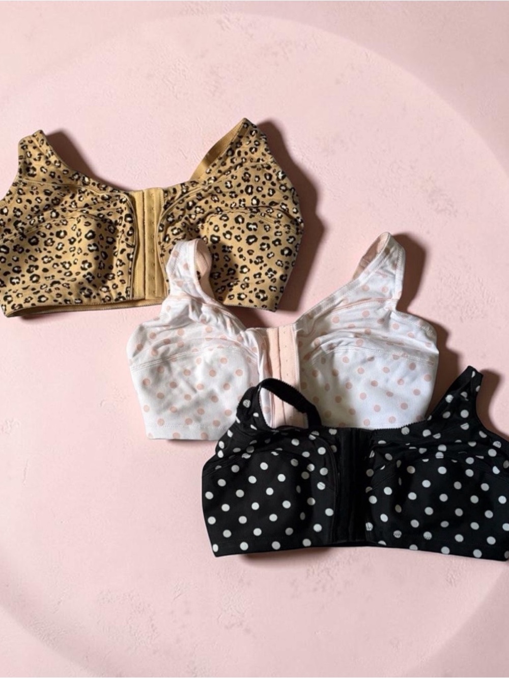 New Comfort Choice 3-Pack Front-Close Cotton Wireless Bra 40G